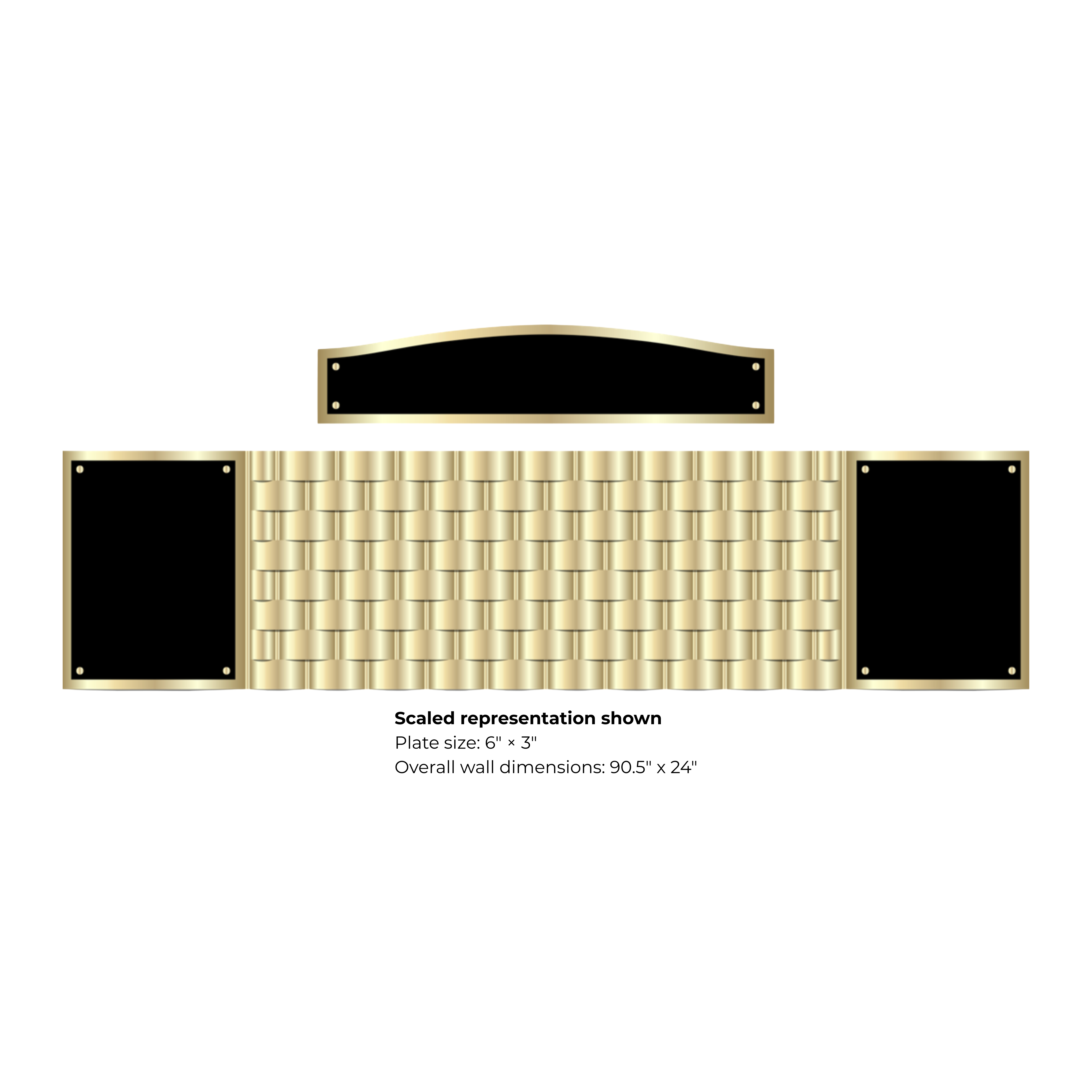 ModLINX™ Recognition Wall – 6″x3″ | Weave Series | 76 Plates – 90.5" x 24"
