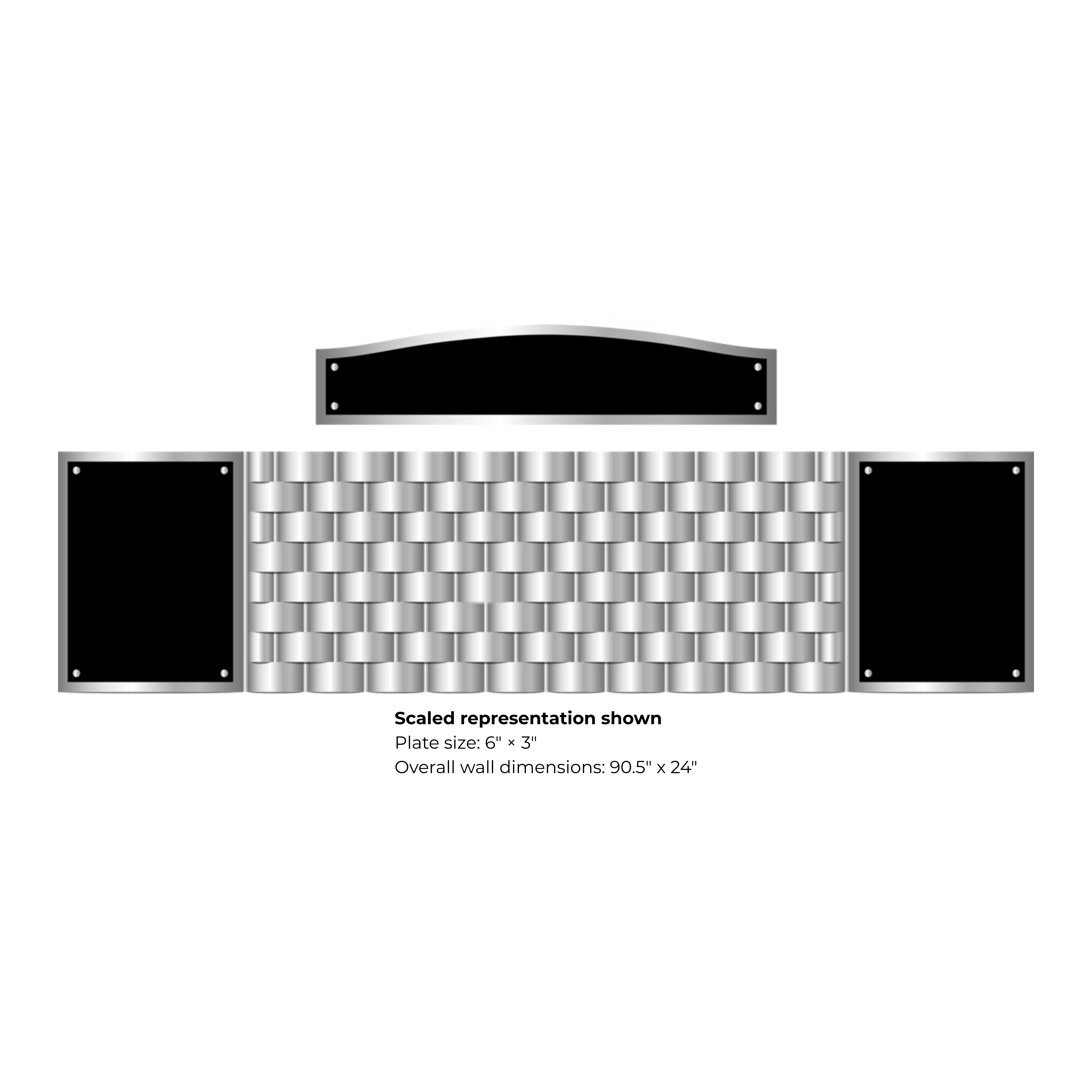 ModLINX™ Recognition Wall – 6″x3″ | Weave Series | 76 Plates – 90.5" x 24"