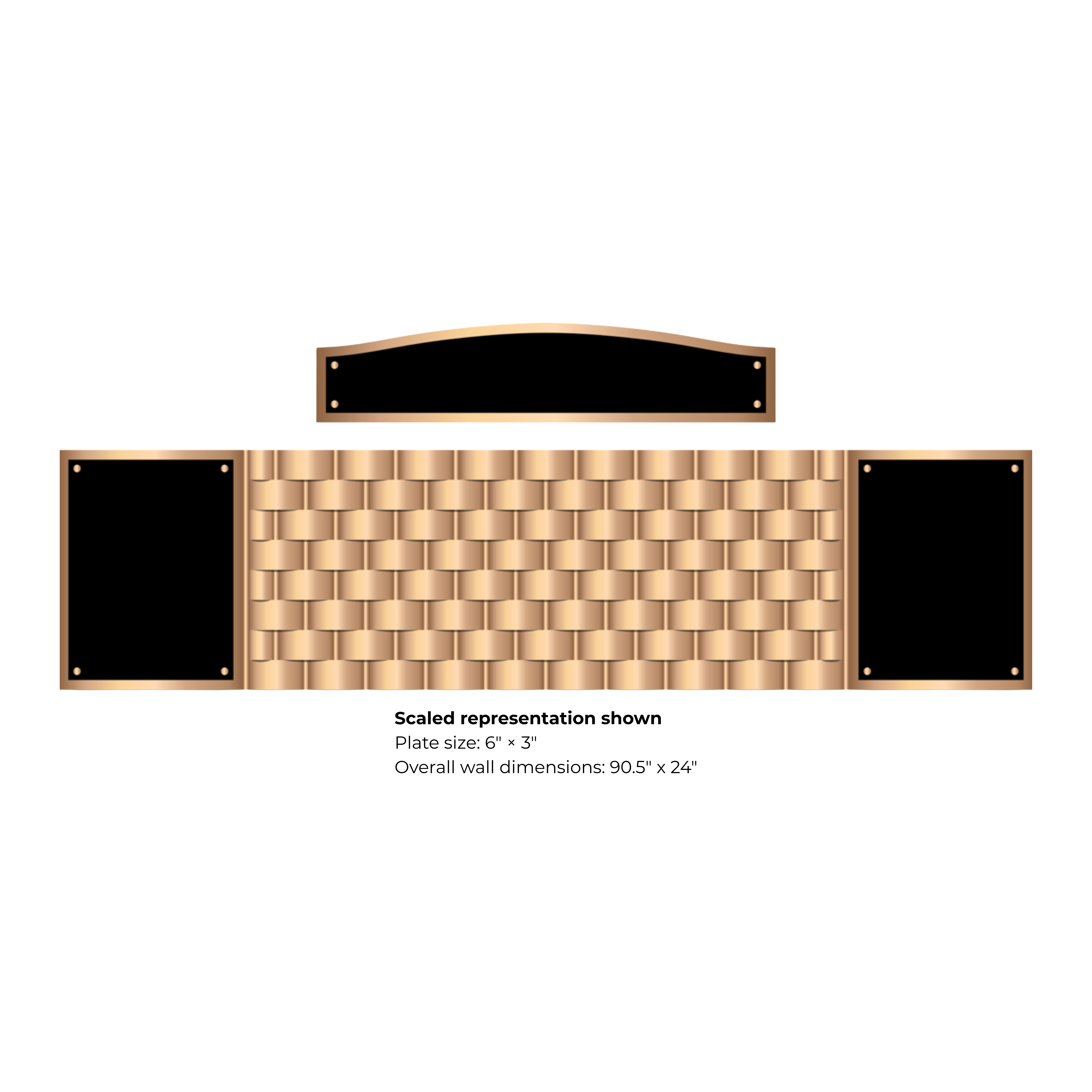 ModLINX™ Recognition Wall – 6″x3″ | Weave Series | 76 Plates – 90.5" x 24"