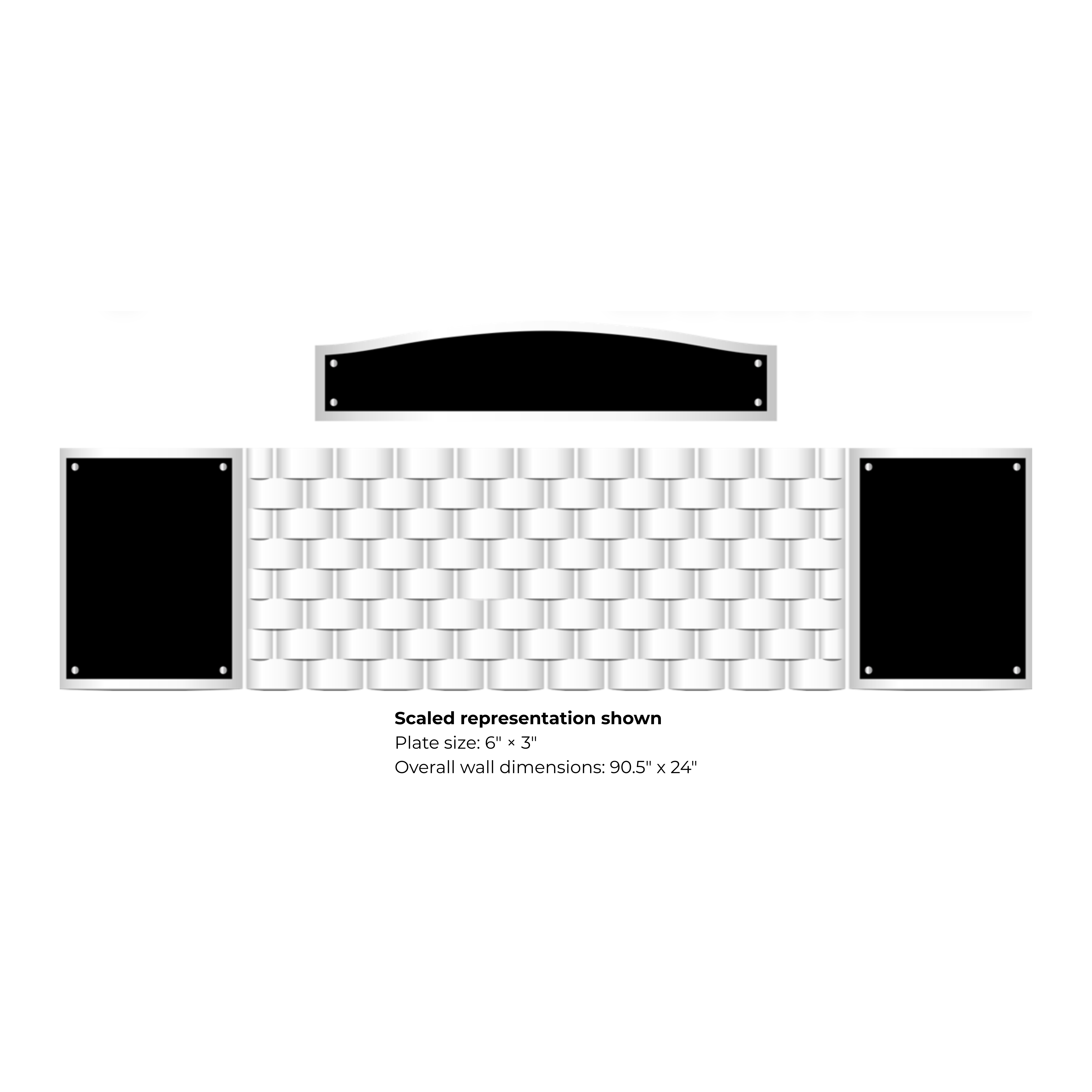 ModLINX™ Recognition Wall – 6″x3″ | Weave Series | 76 Plates – 90.5" x 24"